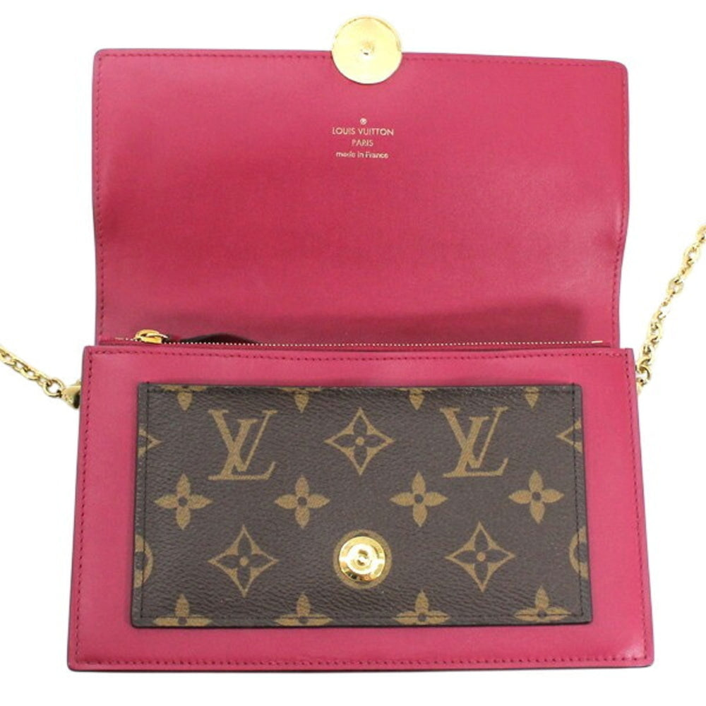 LOUIS VUITTON Chain Wallet Shoulder Bag Monogram Portefeuille Flore M67404 Women's KM3319 — Like New