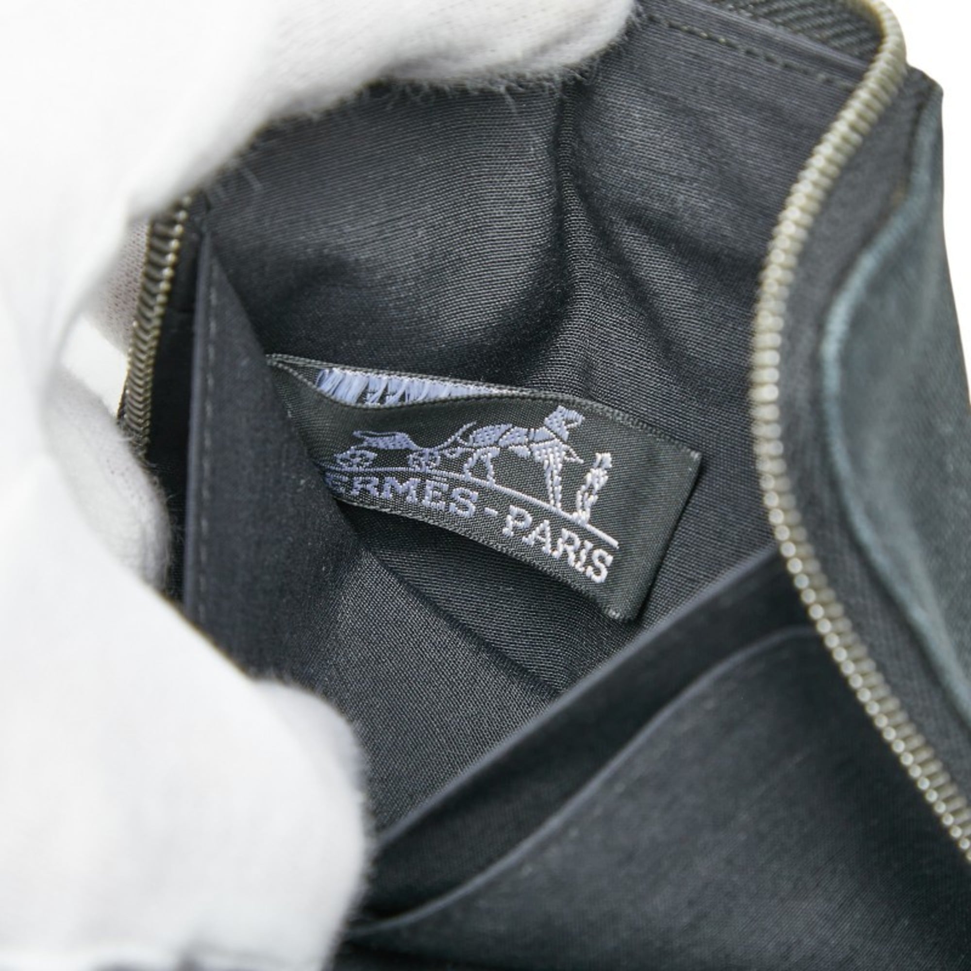 Hermes Hermès Deauville Purse PM Zip-Around Bifold Wallet in Black Canvas for Women