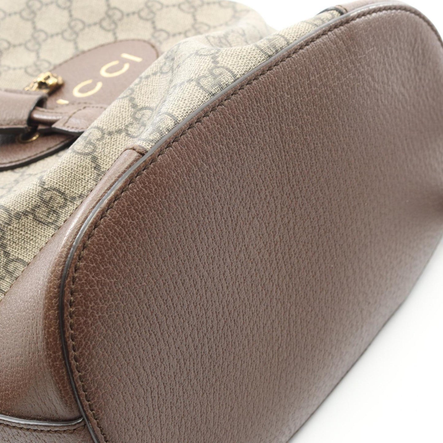 Gucci GG Supreme Ferry Line Shoulder Bag/Rucksack/Backpack in Coated Canvas and Leather, Beige, Brown, Multicolor, Women's, 473875