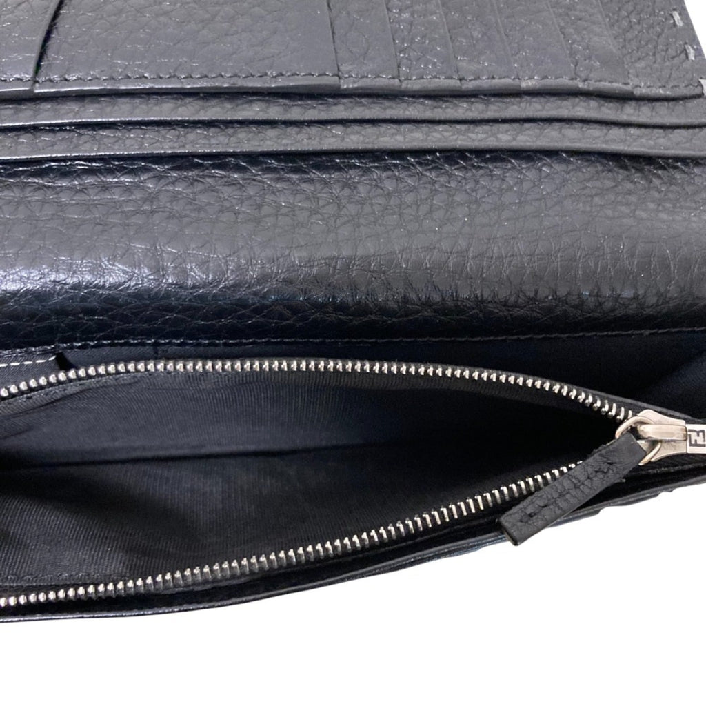 FENDI Selleria Continental Long Wallet, Black, Men's