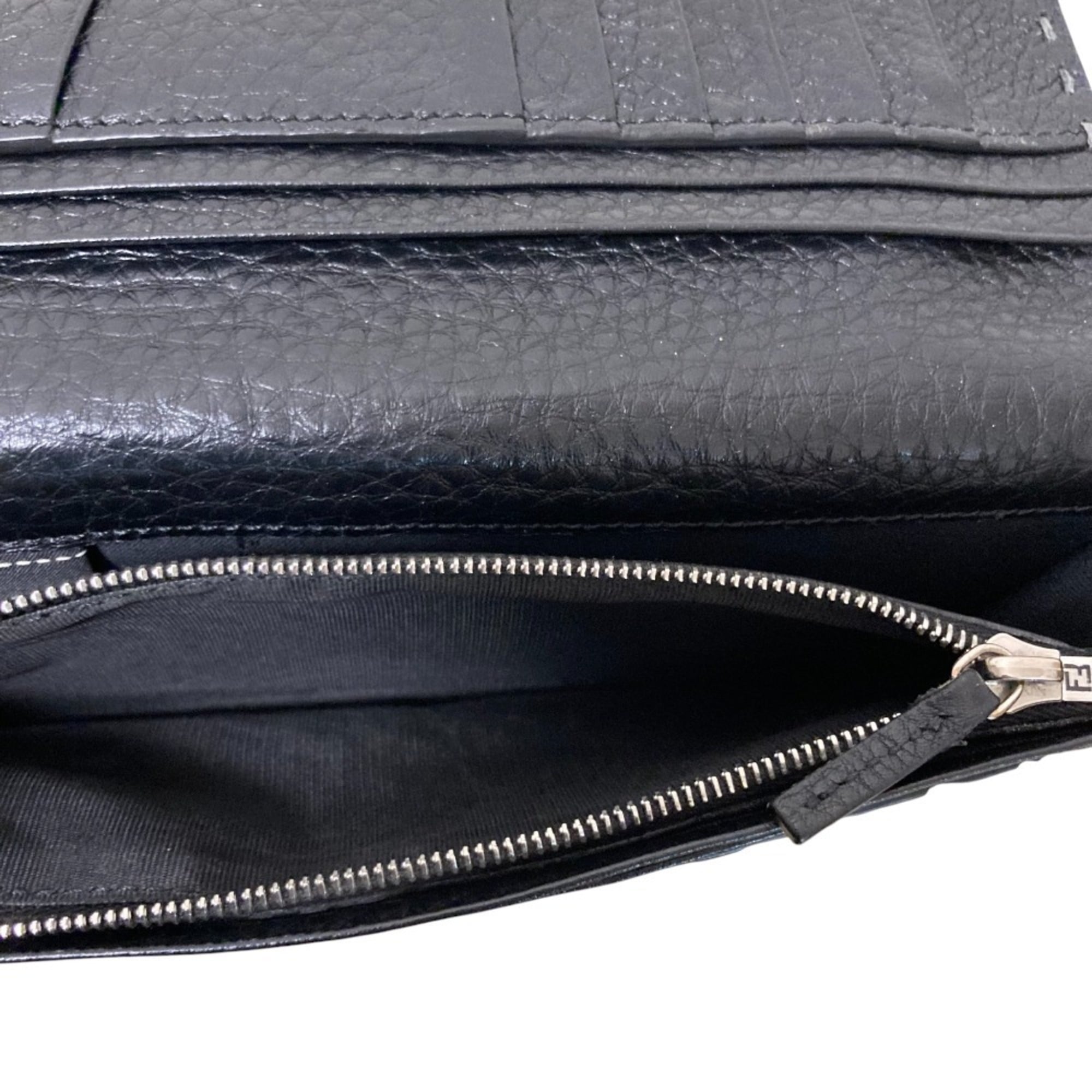 FENDI Selleria Continental Long Wallet, Black, Men's
