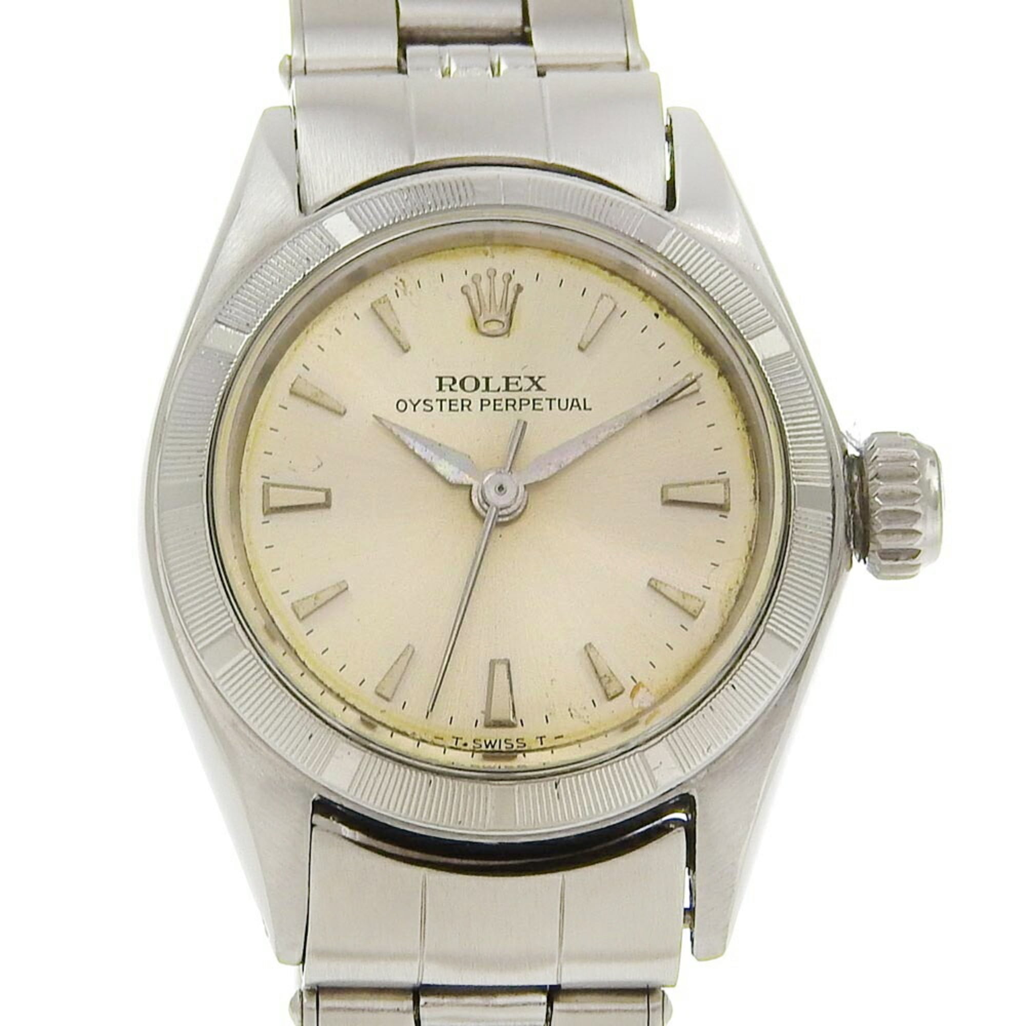 Rolex ROLEX Oyster Perpetual Watch Thunderbird Bezel 6623 Stainless Steel 1965 Automatic Silver Dial perpetual Ladies — Good