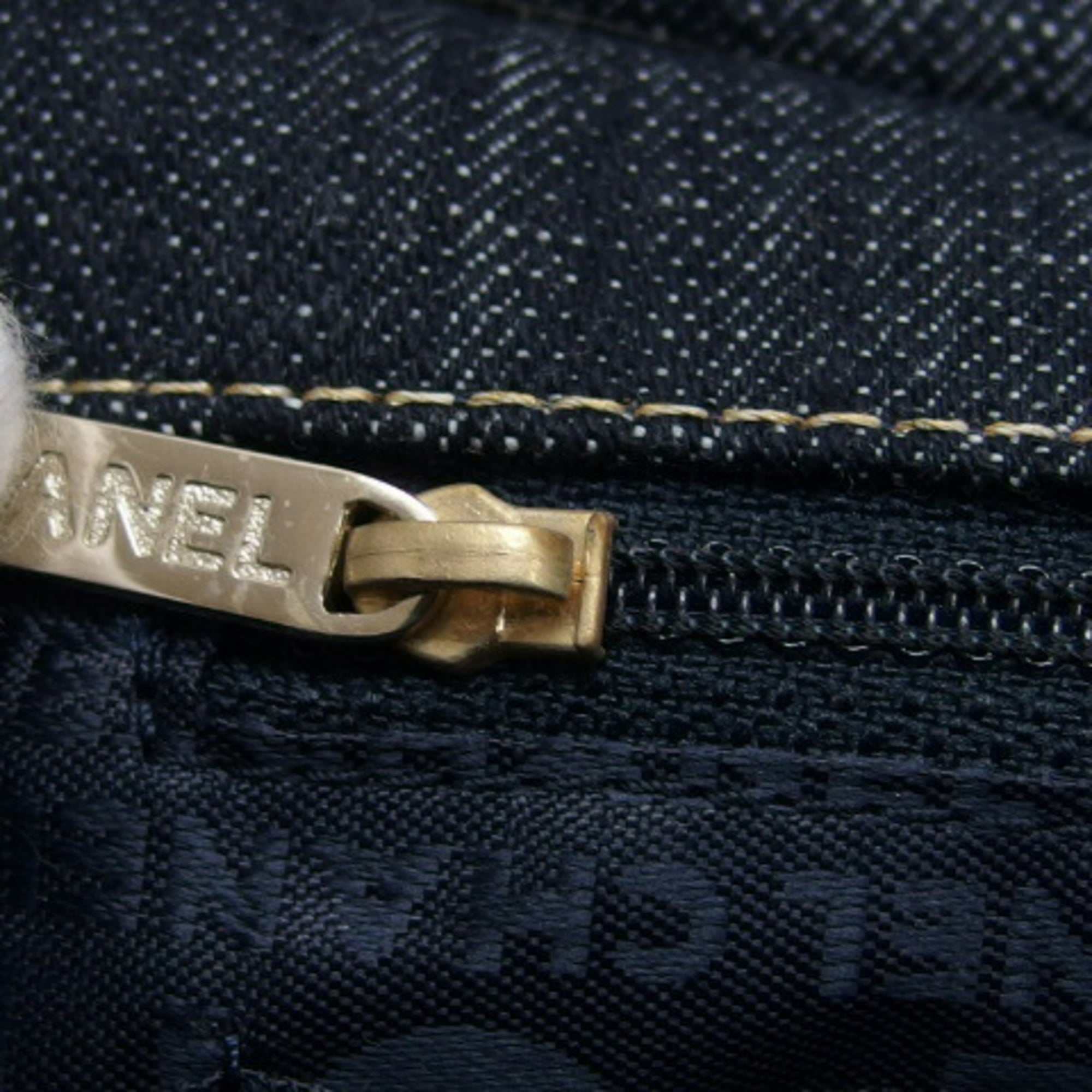 Chanel Matelasse Sparkling Denim Chain Shoulder Bag Indigo Unused — New - Store Return