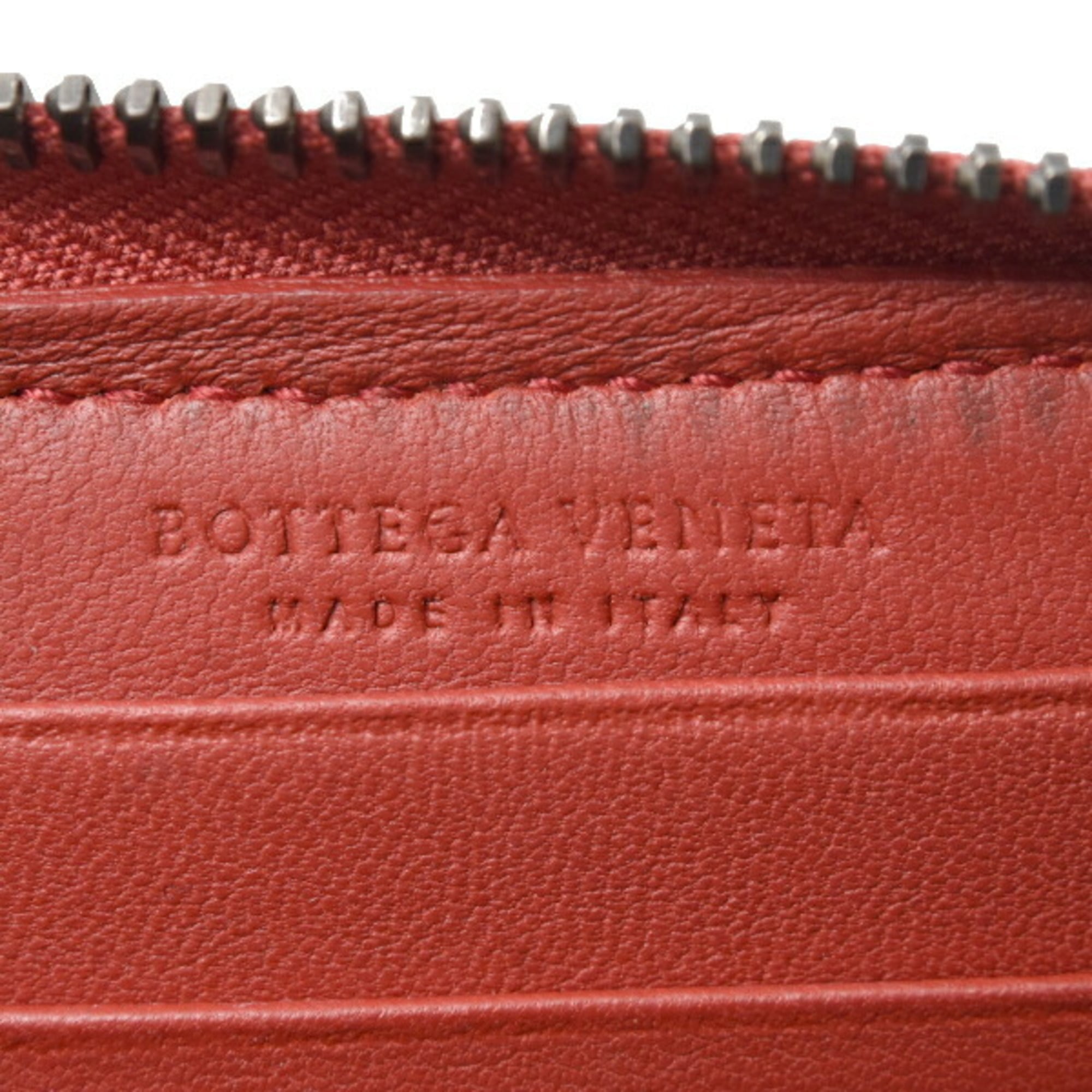 Bottega Veneta Intrecciato Coin Case, Compact Wallet, Mini Red Lambskin