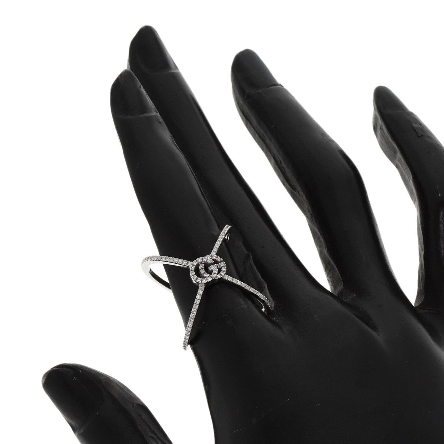 Gucci GG Running Diamond #10 Ring in 18K White Gold for Women