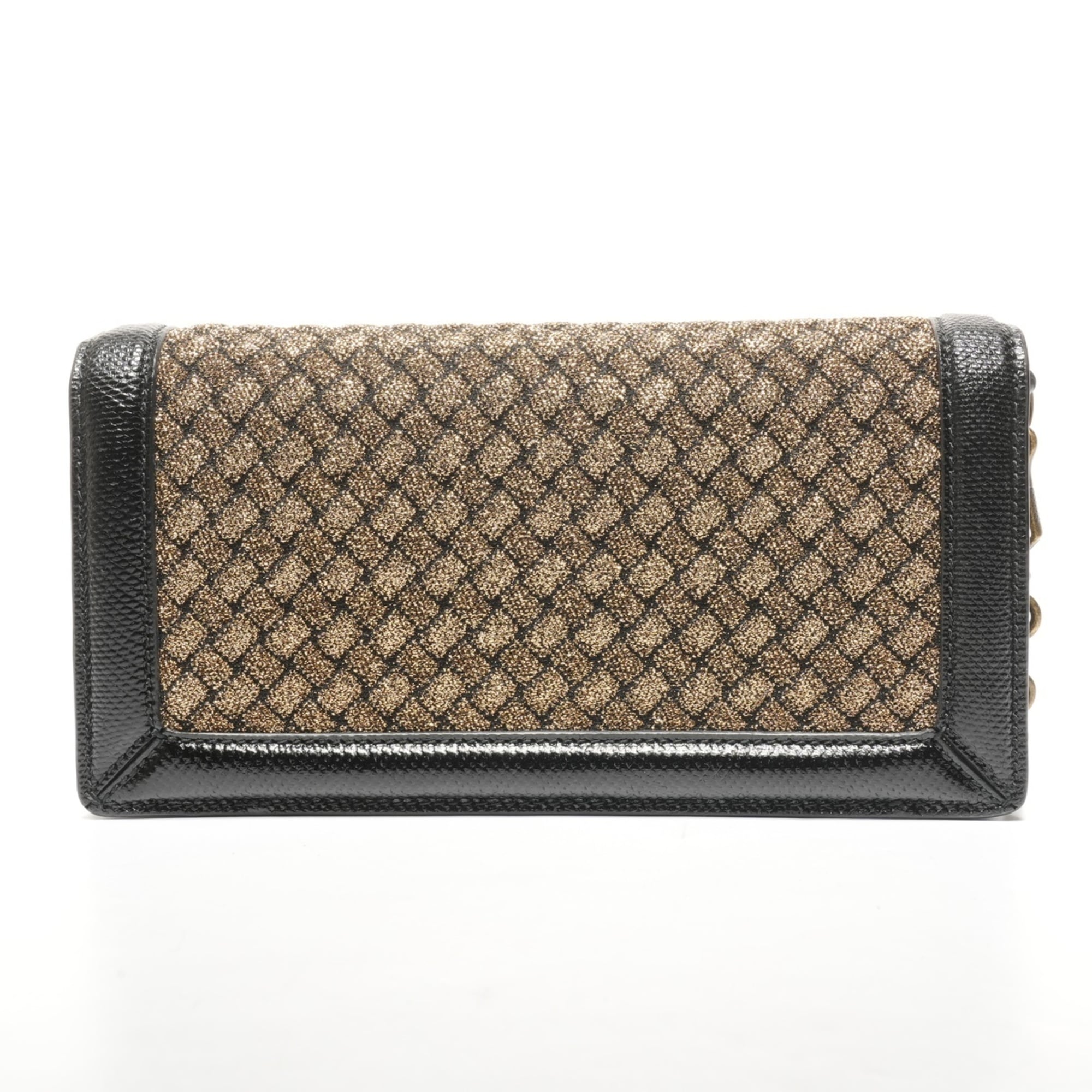 Bottega Veneta Clutch Knot Flap Shoulder Bag in Gold