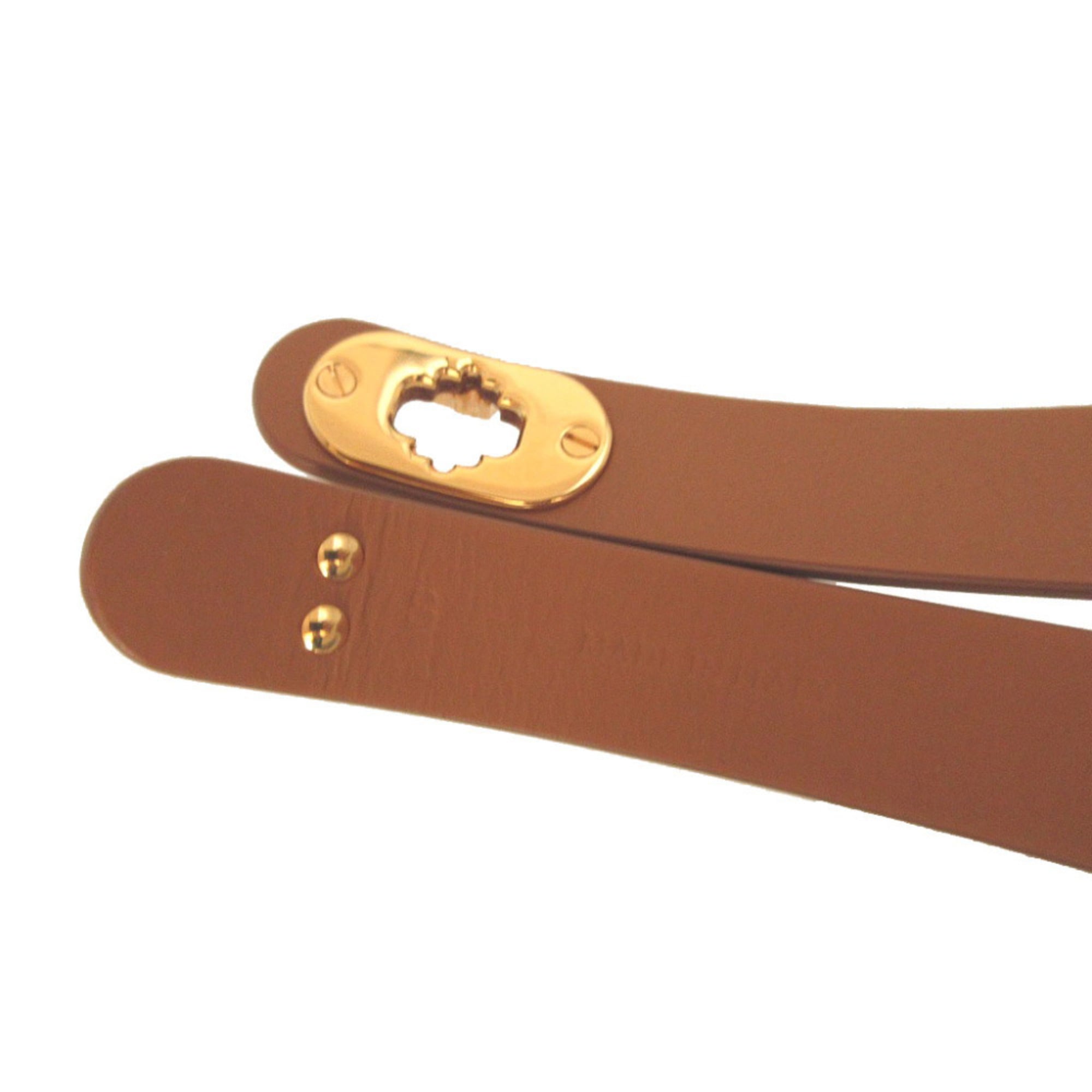 Like new Christian Dior 30 Montaigne B1760 Small Leather Brown Double Bracelet 0472