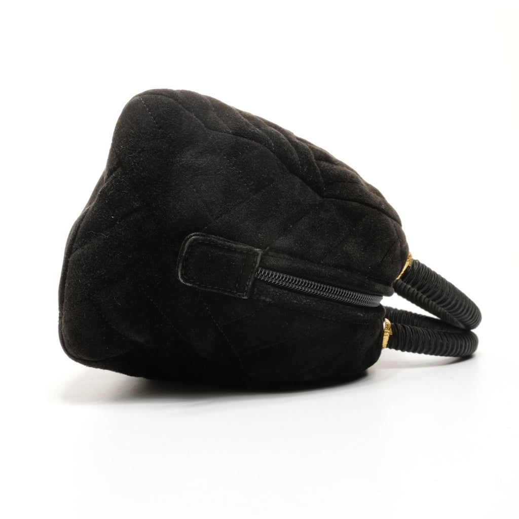 Prada suede Boston bag handbag in black