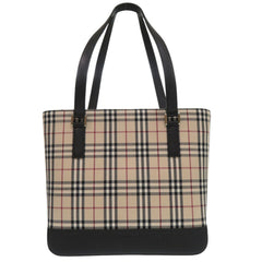 Unused Burberry Nova Check Tote Bag in Beige Nylon Canvas and Leather, 1476BURBERRY — New - Store Return
