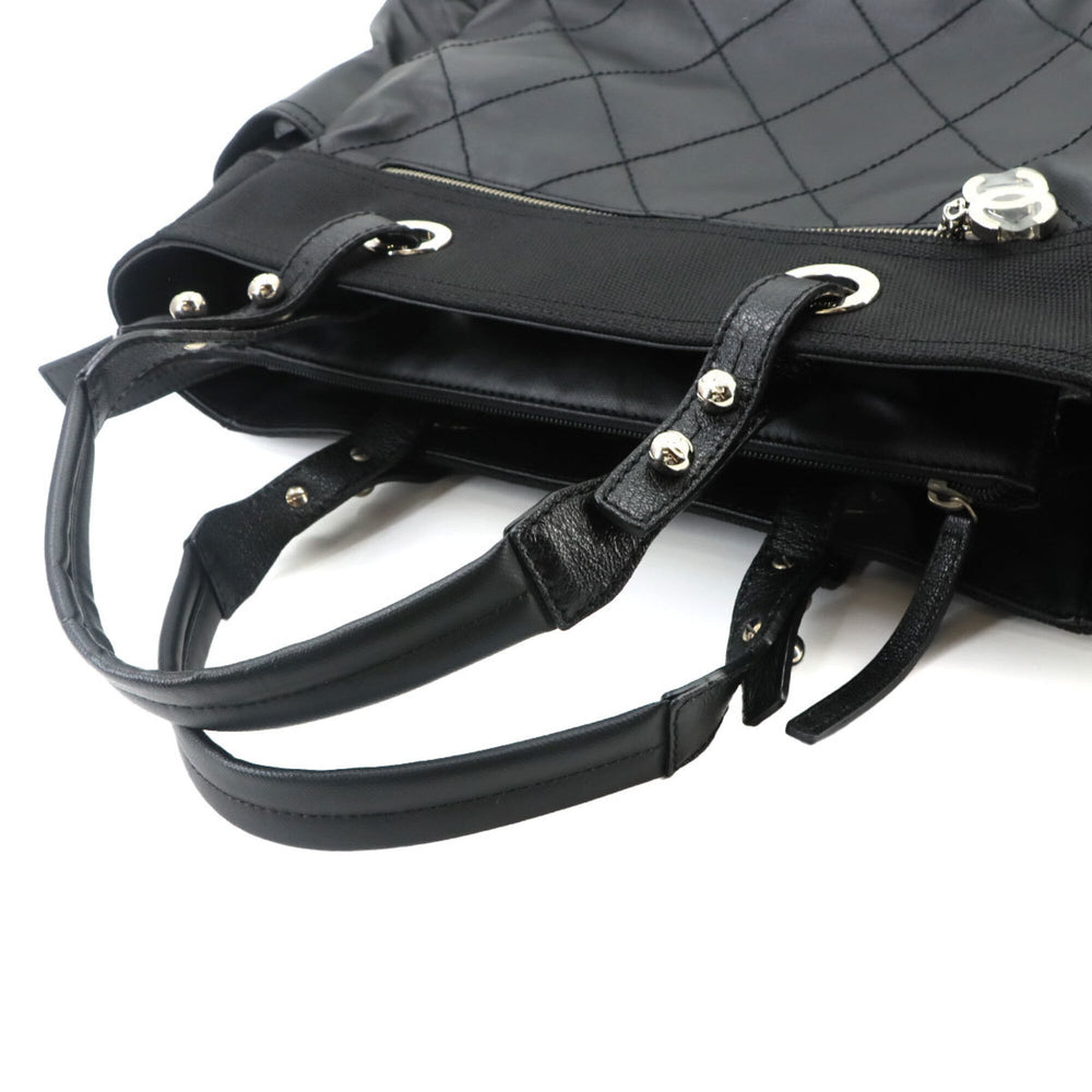 Chanel Paris Biarritz GM Tote Handbag, Nylon Leather, Black, A34210 — Like New