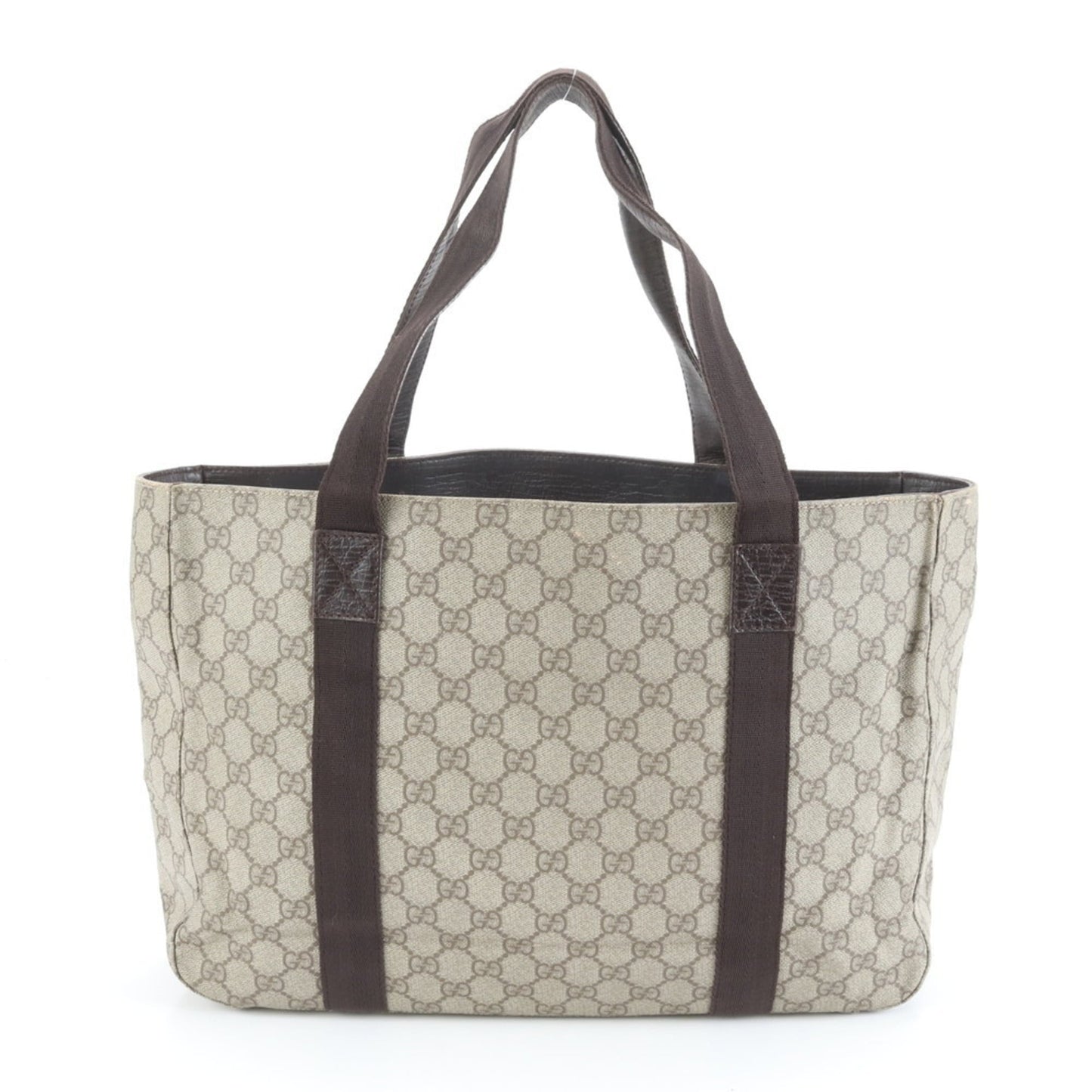 Gucci GG Supreme 141624 Leather Tote Bag, Shoulder Brown, Men's