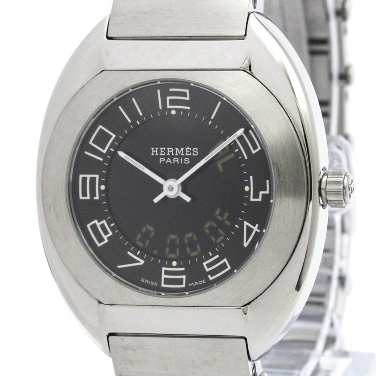 HERMES Espace Stainless Steel Quartz Ladies Watch ES1.210 Polished — Very Good