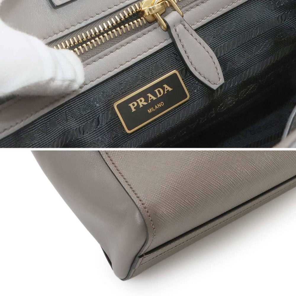 Prada Saffiano 2-way Hand/Shoulder Handbag, Leather, Gray, 1BA113 — Like New