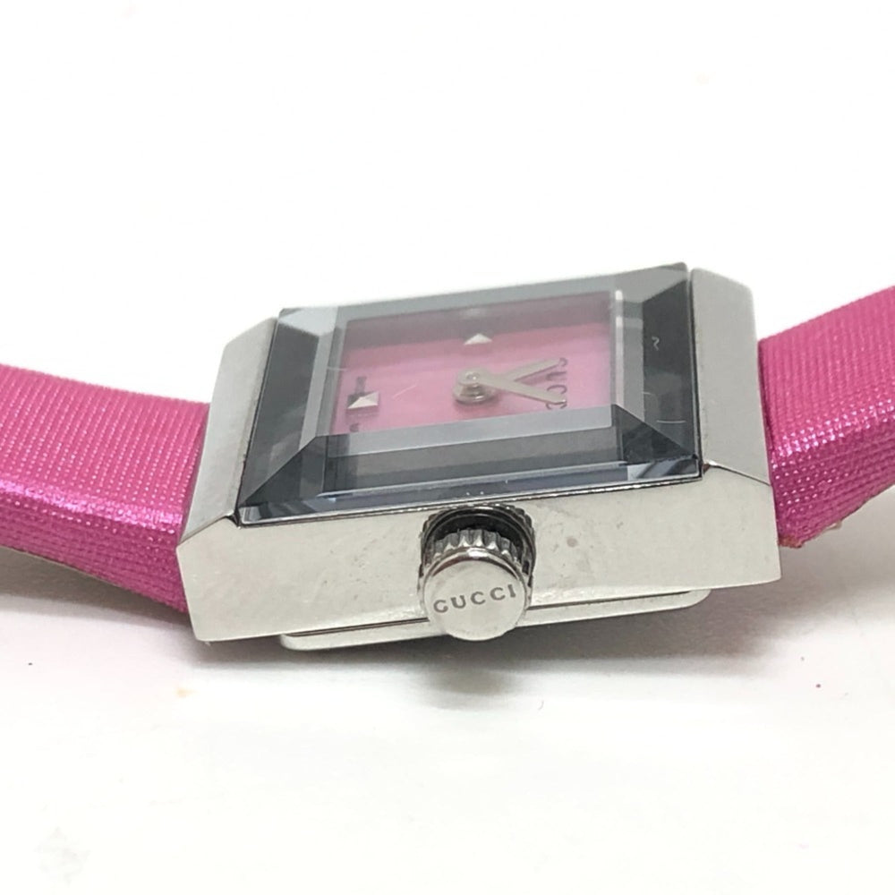 GUCCI 128.5 Pink Shell Quartz Wristwatch Watch SS Ladies Silver S-240816-8 — Good