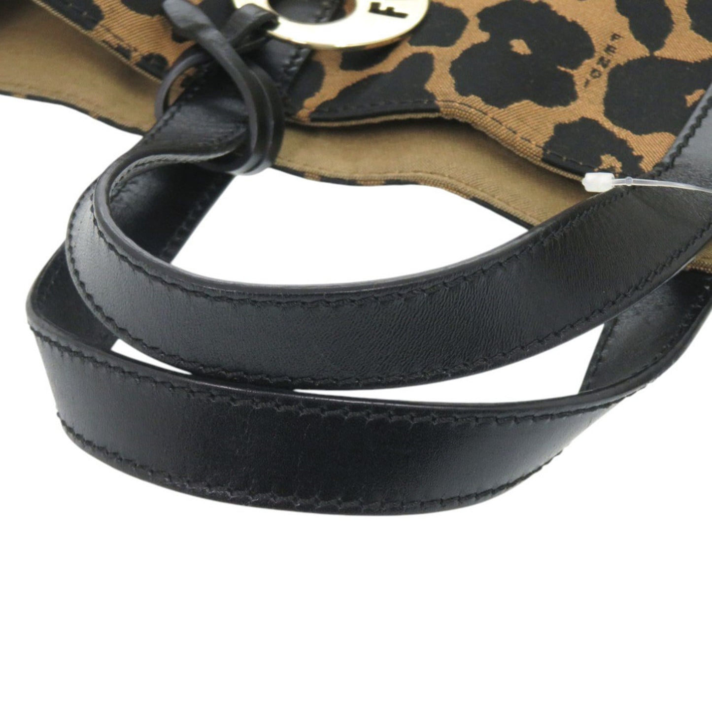 Excellent condition Fendi leopard print canvas and leather brown tote bag 8BH173-GT6 0708 FENDI