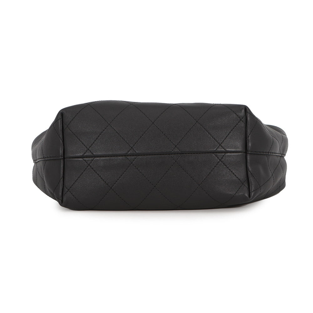 Chanel Matelassé Hobo Bag with Coco Mark, Calfskin, AS5976, Black, Handbag for Women — Like New