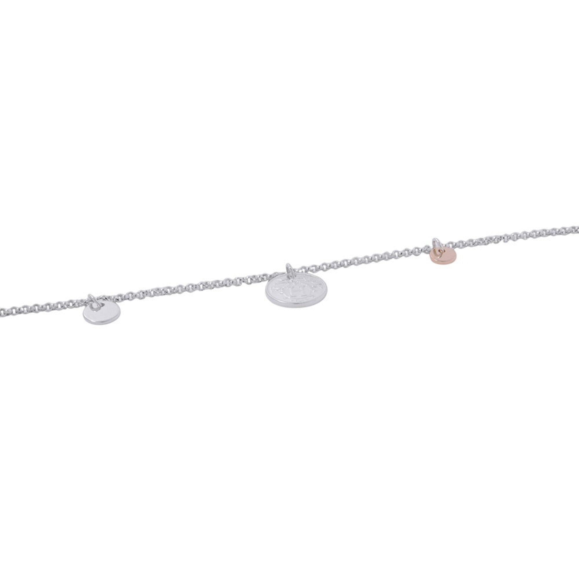 Hermes Ex-Libris PM Bracelet, SV925 Silver, 18KPG Pink Gold, Size SH. (HERMES bracelet) — Like New