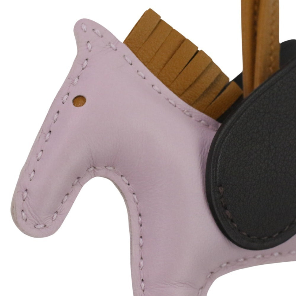 HERMES Rodeo Pegasus PM Bag Charm in Mauve Pale Sesame Ebene with U Stamp for Women — Like New