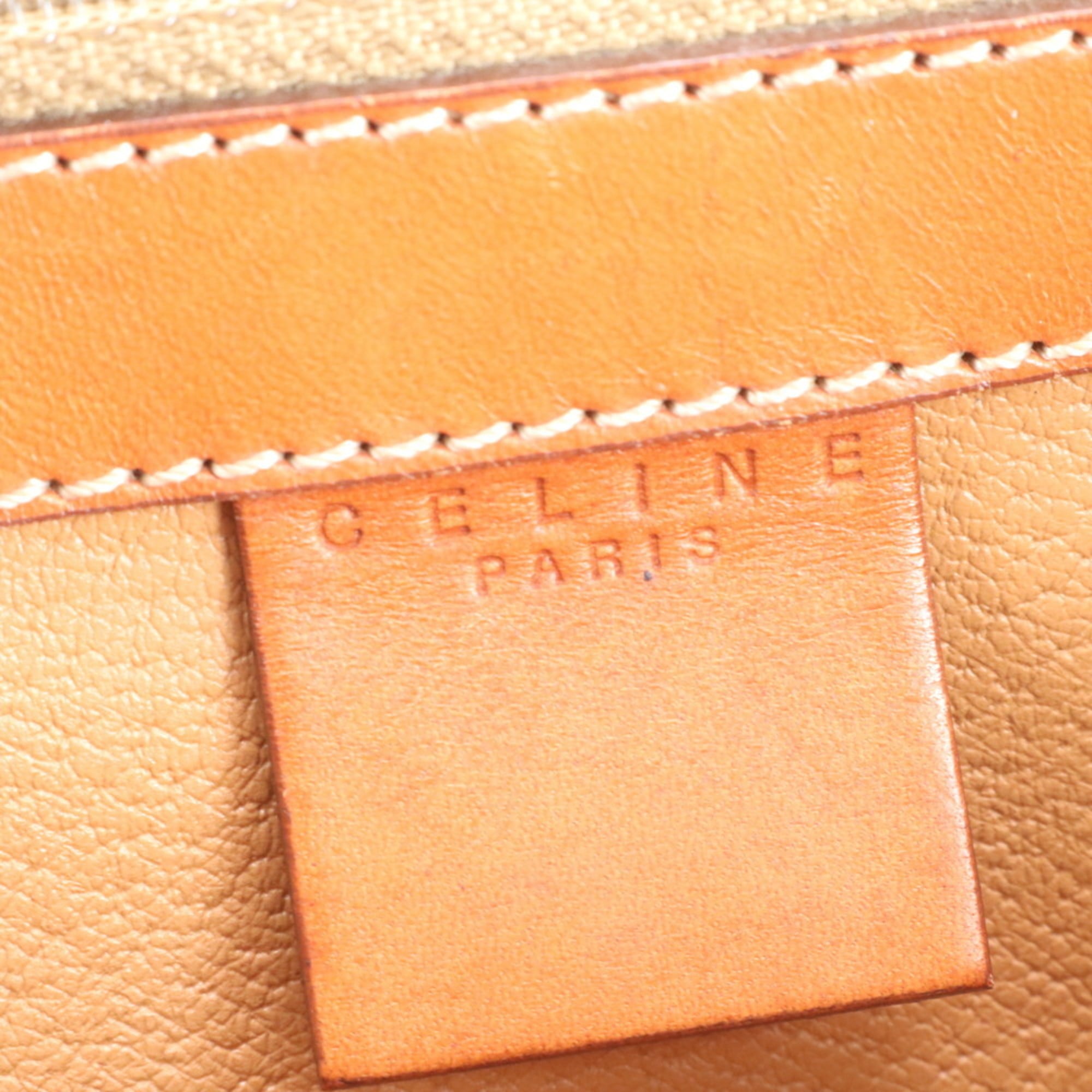 Celine Macadam Leather 2-Way Shoulder Bag/Handbag Brown Women's