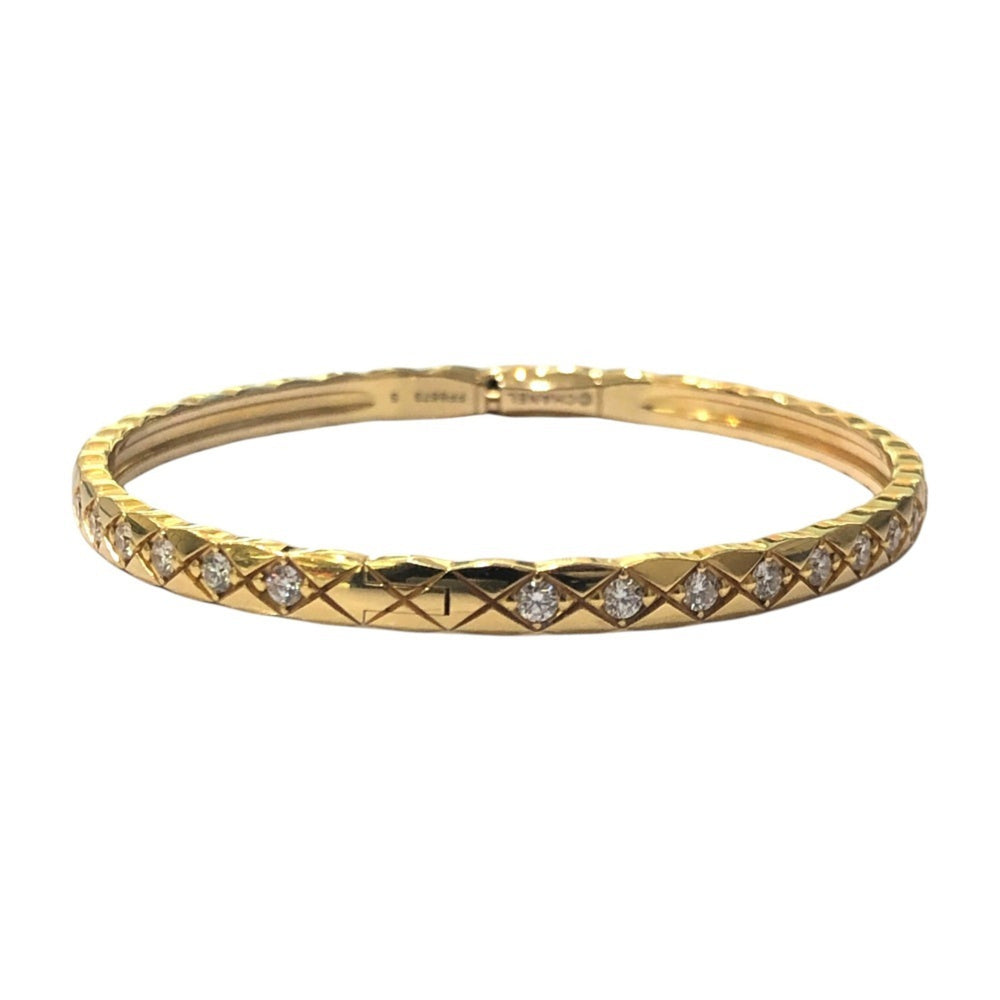CHANEL J13080 18K Yellow Gold Coco Crush Collection Accessory Jewelry Full Diamond Bracelet Women's Like New — Like New