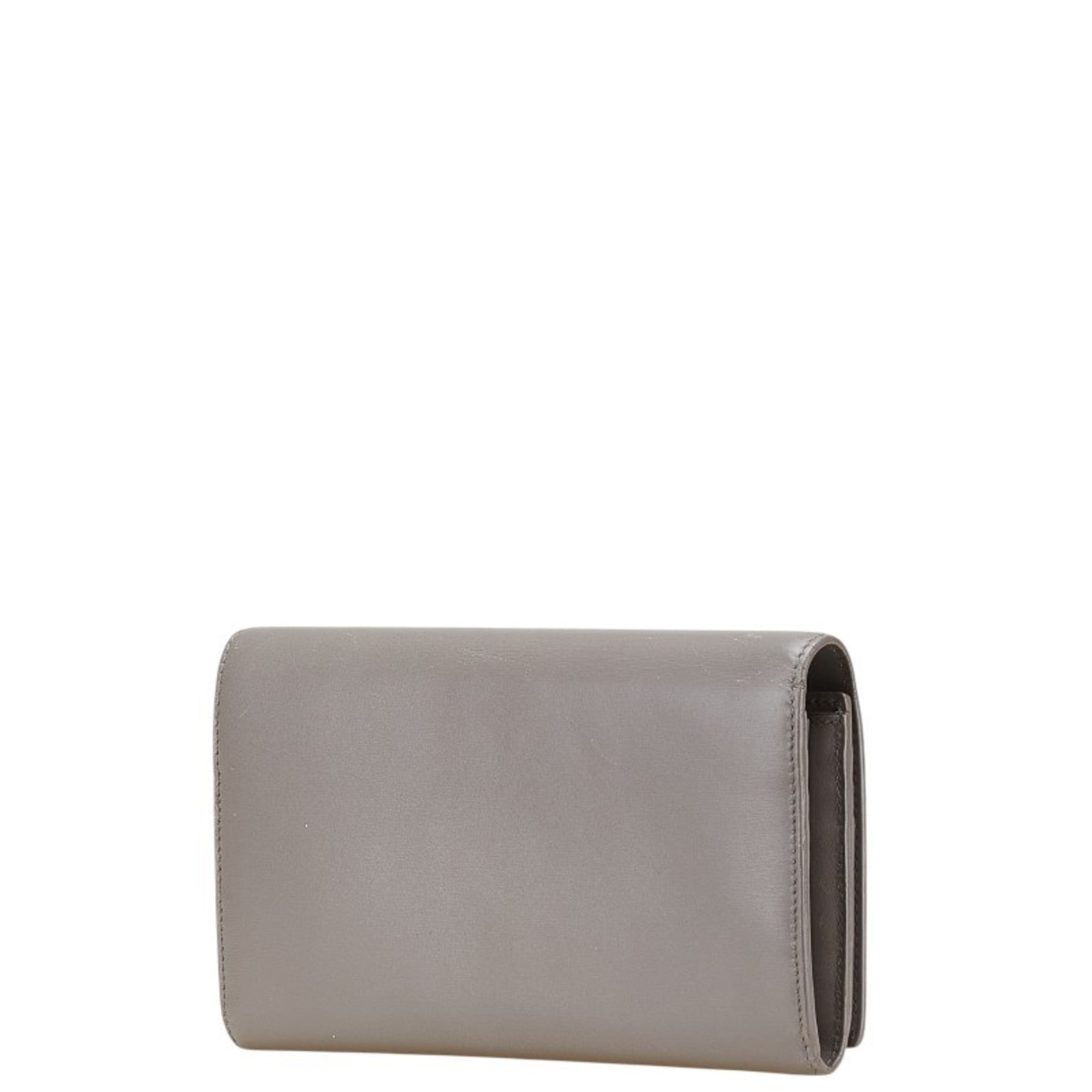 Saint Laurent Long Wallet 372267 Gray Leather Women's SAINT LAURENT