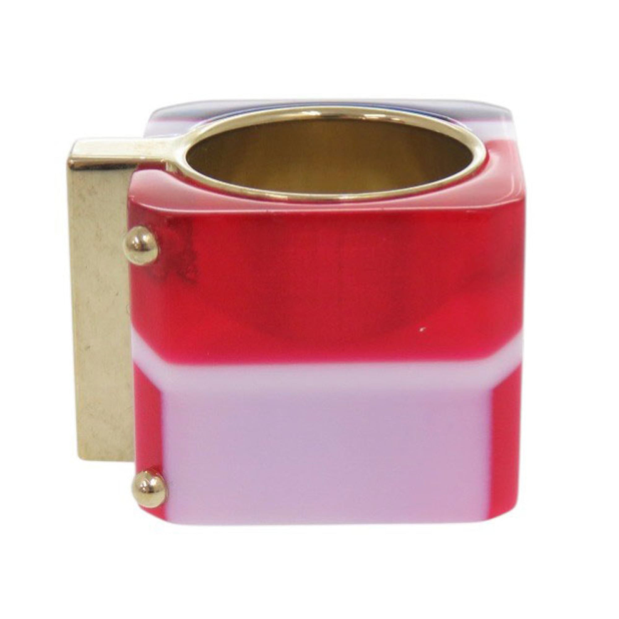 Excellent condition Christian Dior Sorbet wide ring, size L (approx. 1), gold, red, and blue. 1301