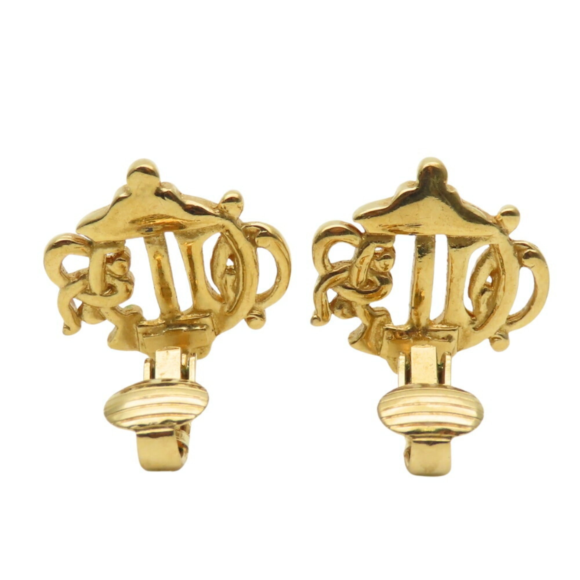 Christian Dior Emblem Metal GP Earrings for Women