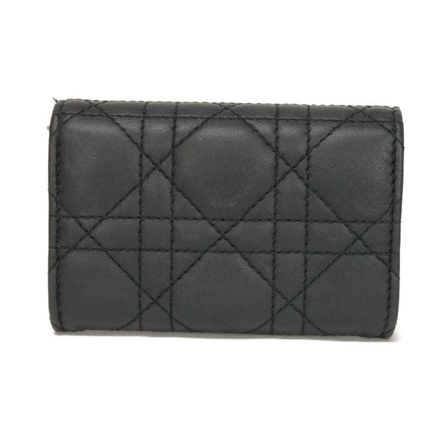 Christian Dior Dior Women's Glycine Bifold Wallet with Charm, Coin Case, Card and Cannage Design in Black (S0966ONMJ_M900)