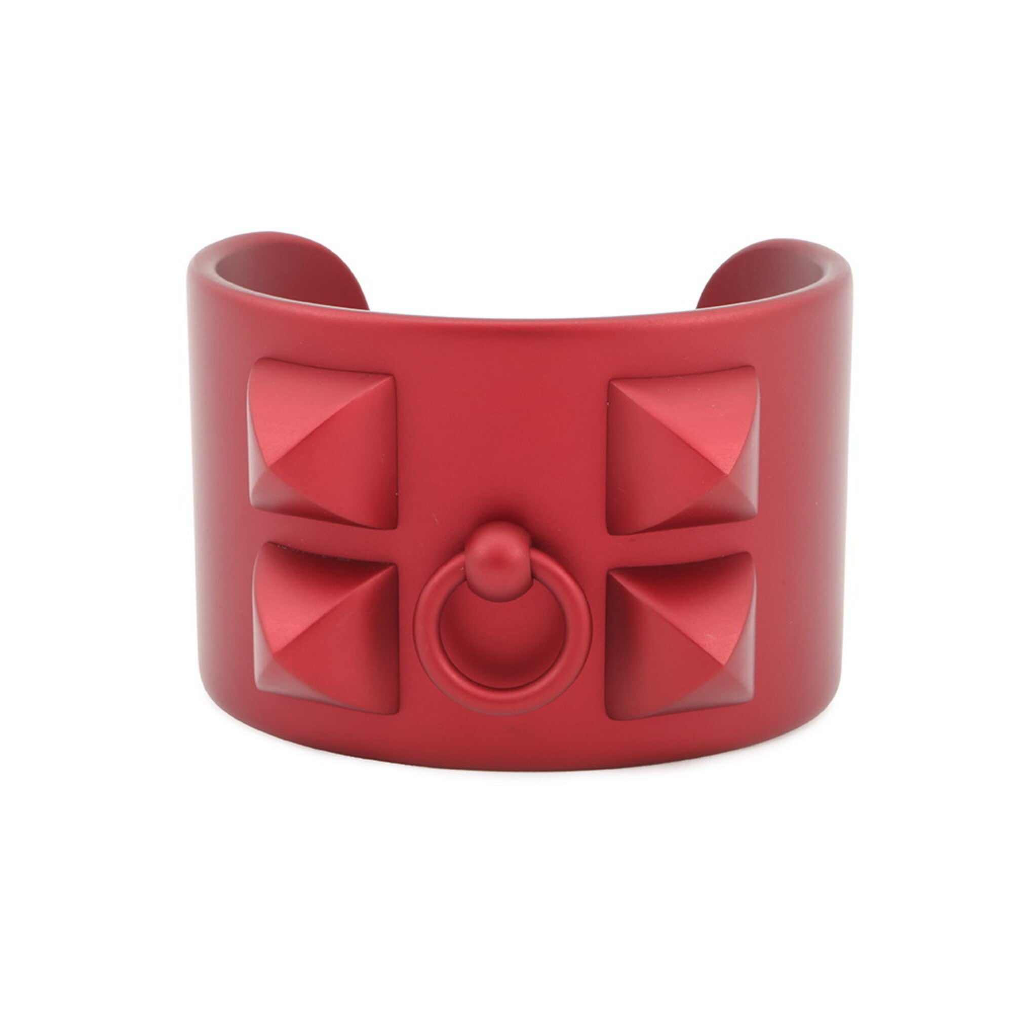 Hermes Collier de Chien Bracelet, Red Sunset Aluminum, Size S, HERMES Matte Metal Bangle — Like New