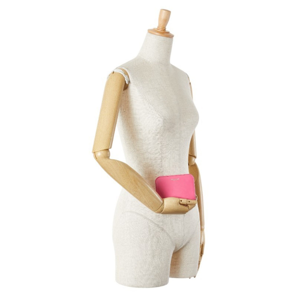 Saint Laurent Round Coin Case 326598 Pink Leather Women's SAINT LAURENT