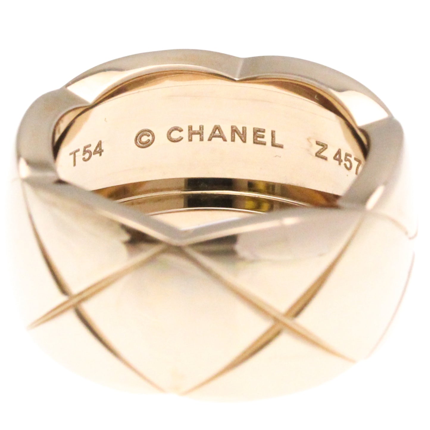 Chanel Coco Crush Ring Large Size Pink Gold (18K) Fashion No Stone Band Ring Pink Gold