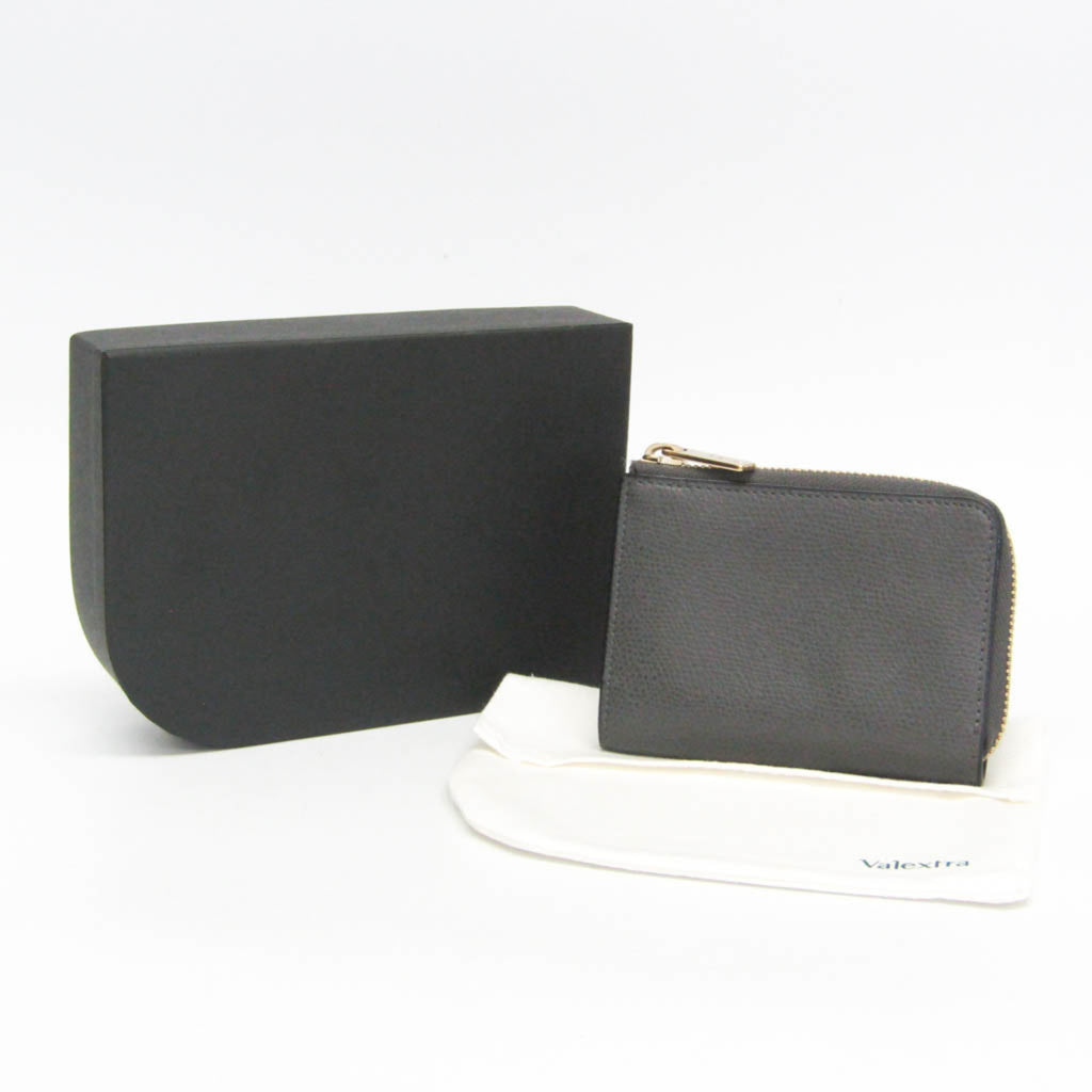 Valextra Multi-case Key Ring Men,Women Leather Coin Purse/coin Case Gray