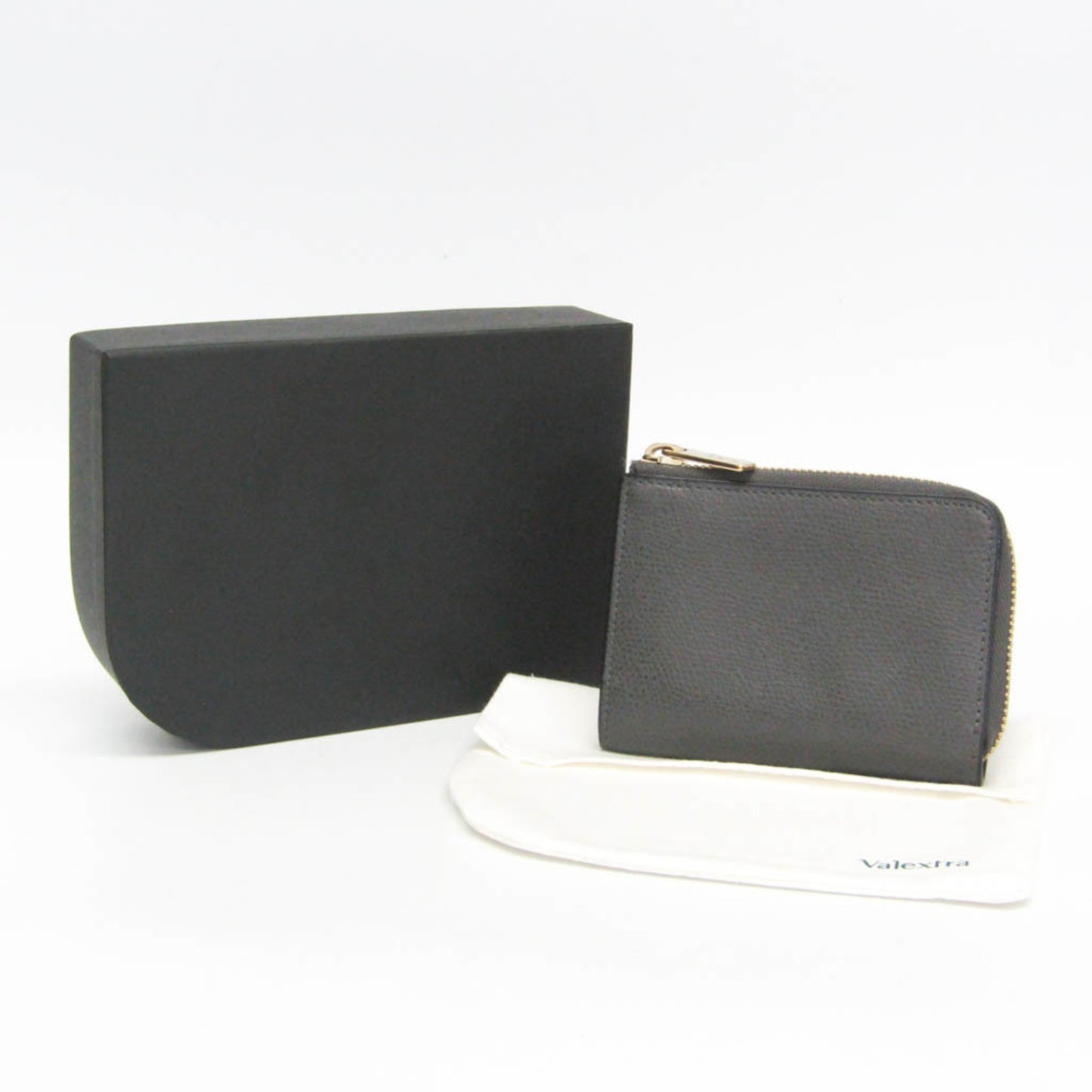 Valextra Multi-case Key Ring Men,Women Leather Coin Purse/coin Case Gray