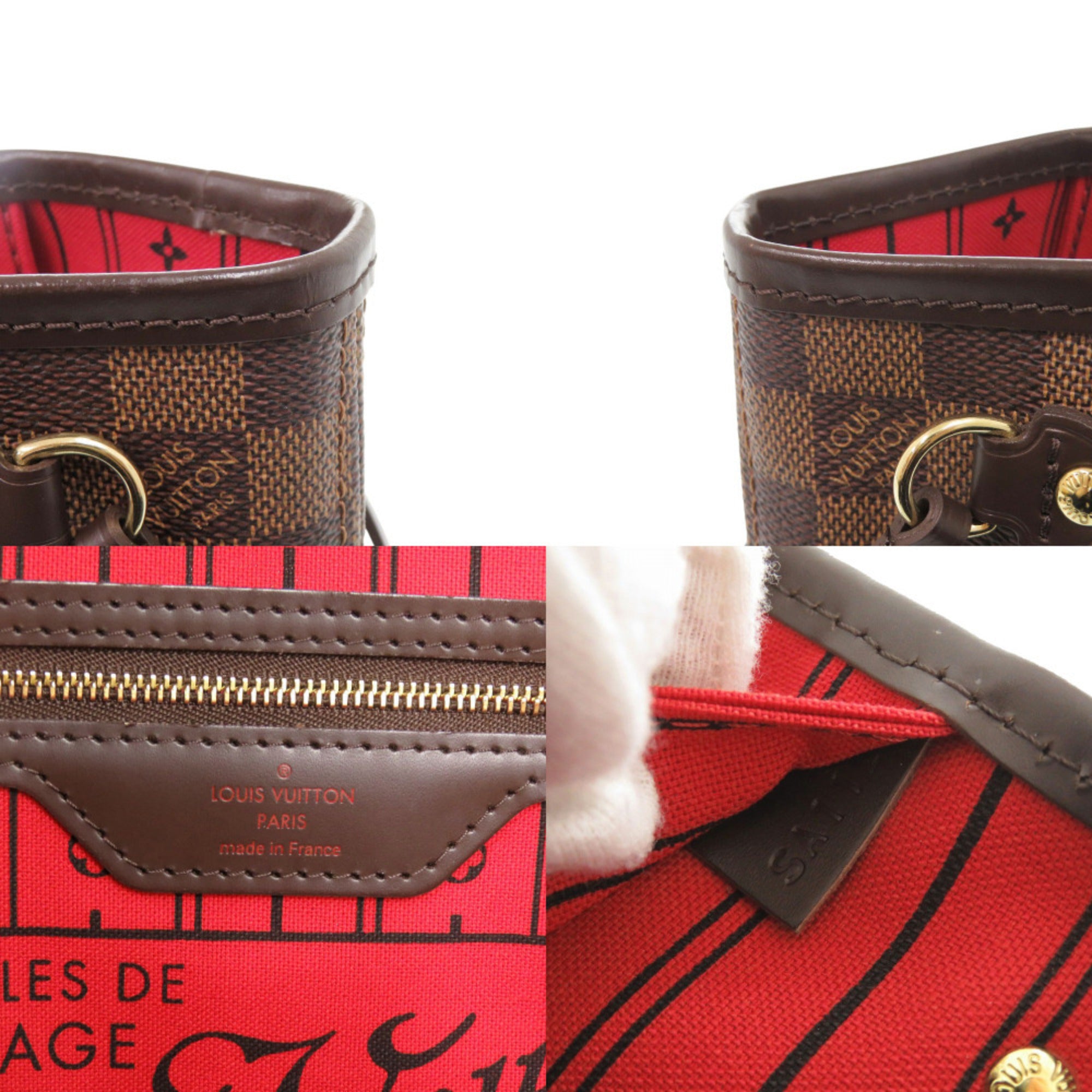 Like New Louis Vuitton Neverfull PM Damier Cerise N51109 Tote Bag LV 0158 LOUIS VUITTON — Like New