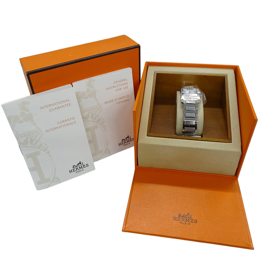 Hermes HERMES Women's Watch, Tandem Shell Quartz, Stainless Steel (SS) TA1.210, Silver, Square, Polished — Good