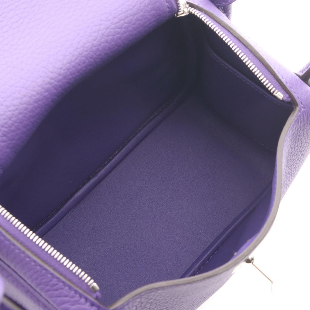 Hermes Lindy Mini 2-Way Shoulder Bag/Handbag, Leather, Calfskin (Cowhide), Taurillon Clemence Women's, Purple — New - Store Return