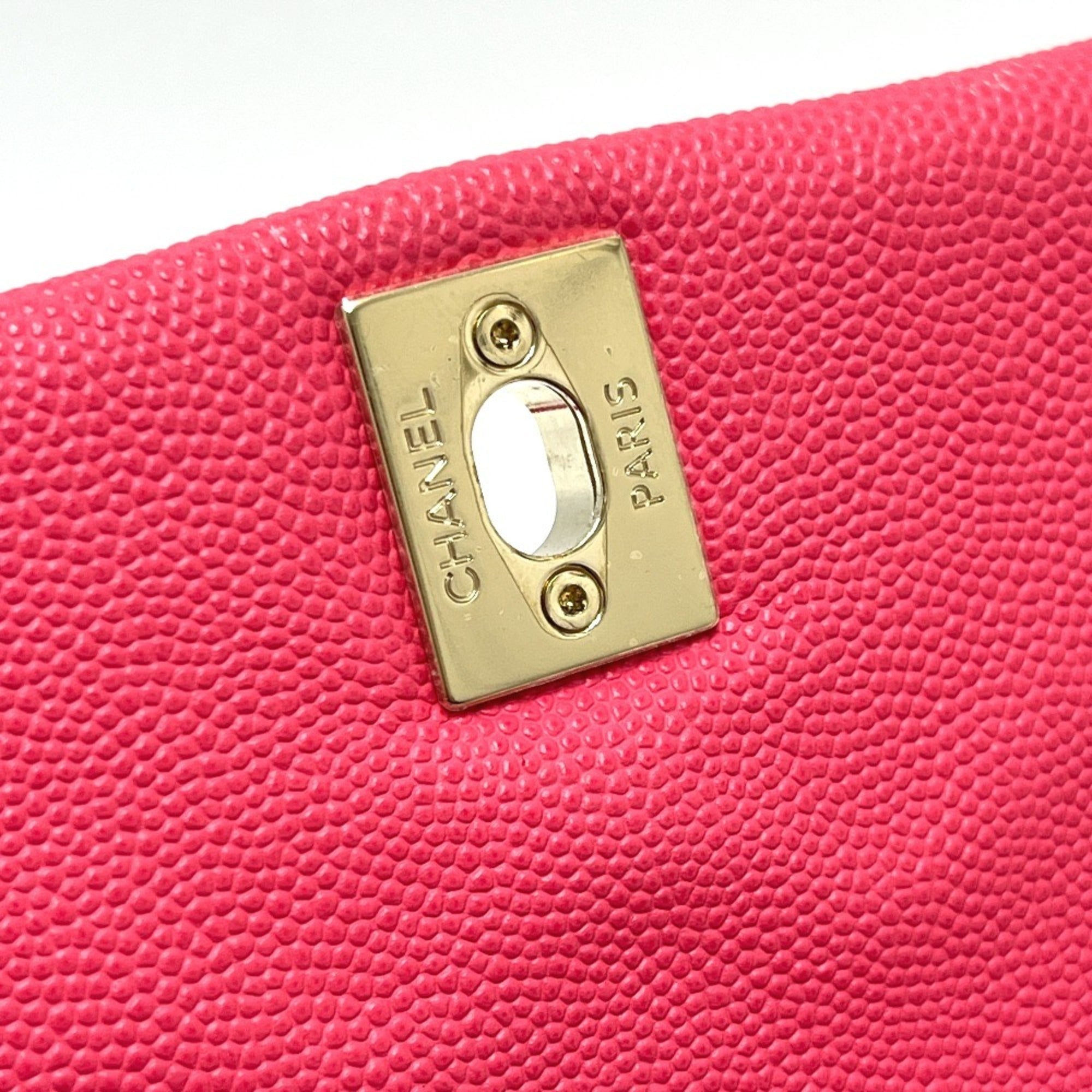 CHANEL AS2215 Coco Handle XXS/Coco 19 2-Way Handbag, Caviar Skin, Coral Pink, Like New — Like New