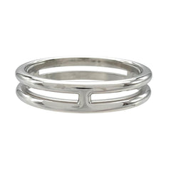 Hermes Ariane Ring, Size #48, 18KWG, 2.8g, White Gold, Approx. Women's — Like New