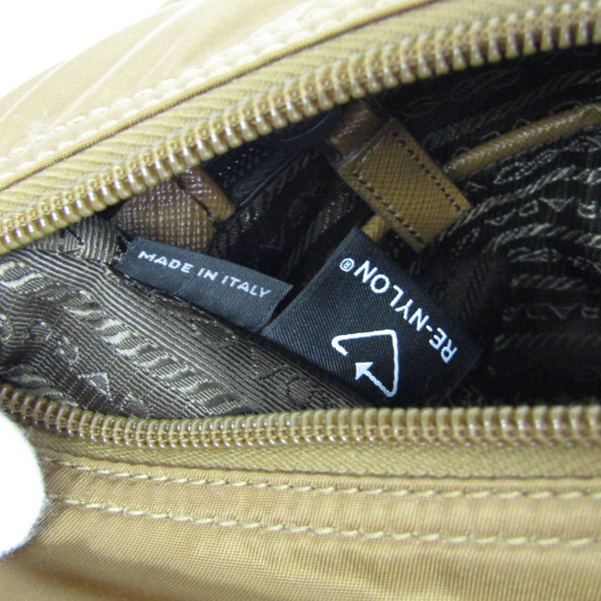 Prada Re-Nylon Crossbody Bag 1BD953 Men,Women Nylon,Leather Shoulder Bag Brown — Like New