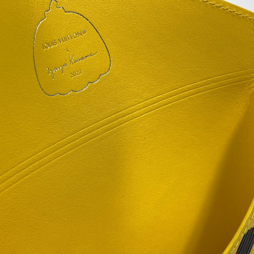 LOUIS VUITTON M81959 Yellow Leather Dot Only Yayoi Kusama LV x YK Pochette Kirigami Pouch Women's Black — New - Store Return