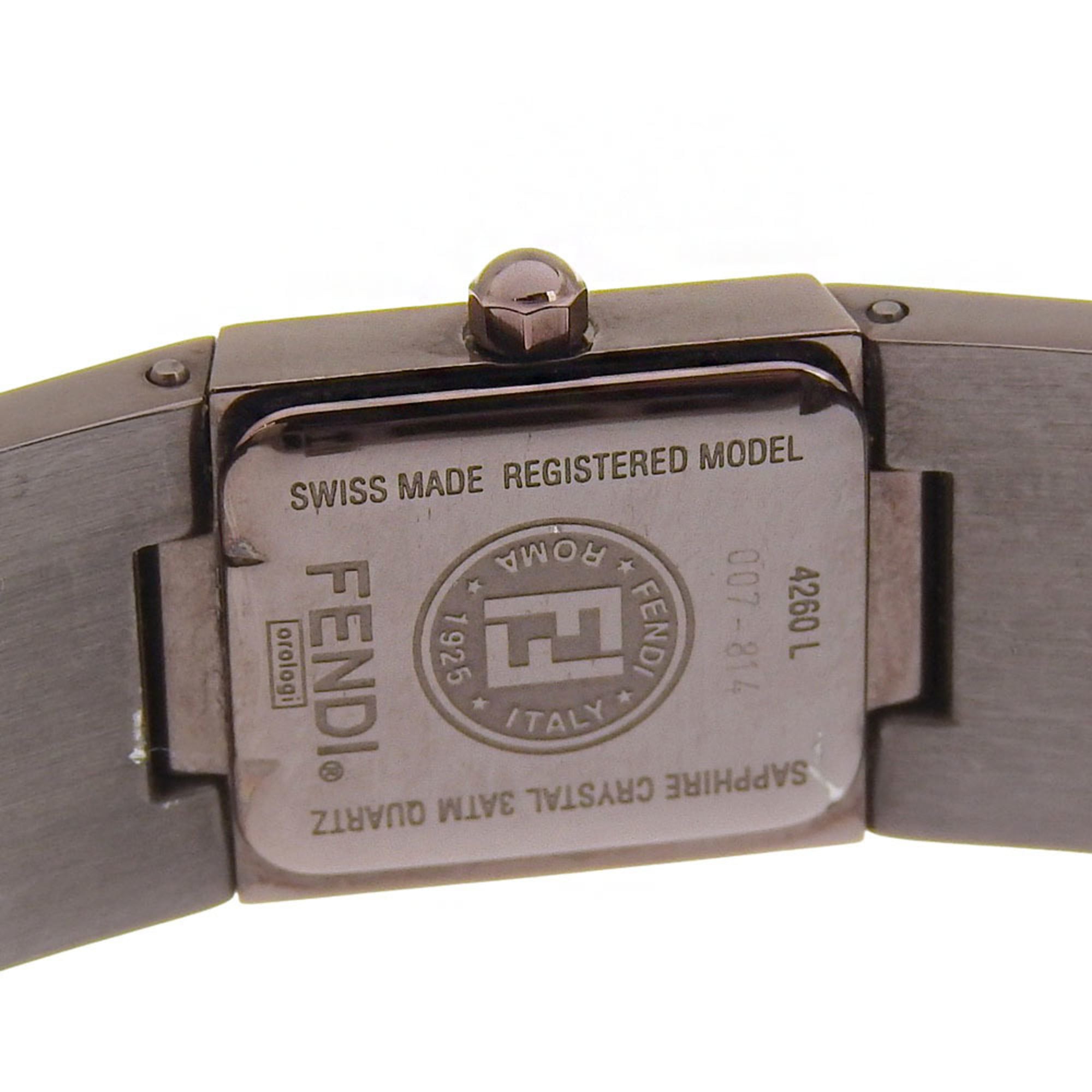 Fendi Pyramid Watch 4260L Stainless Steel Quartz Analog Brown Dial Women's — Very Good