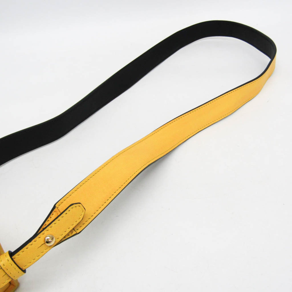 Fendi Box 7VA519 Women's Leather Shoulder Bag Yellow