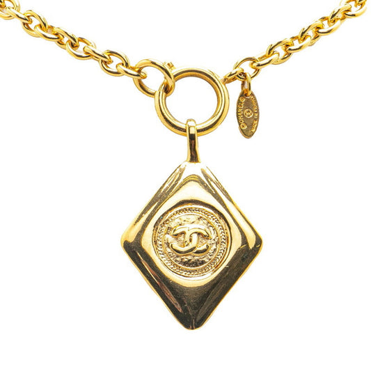 Chanel Coco Mark diamond necklace, gold plated, for women.