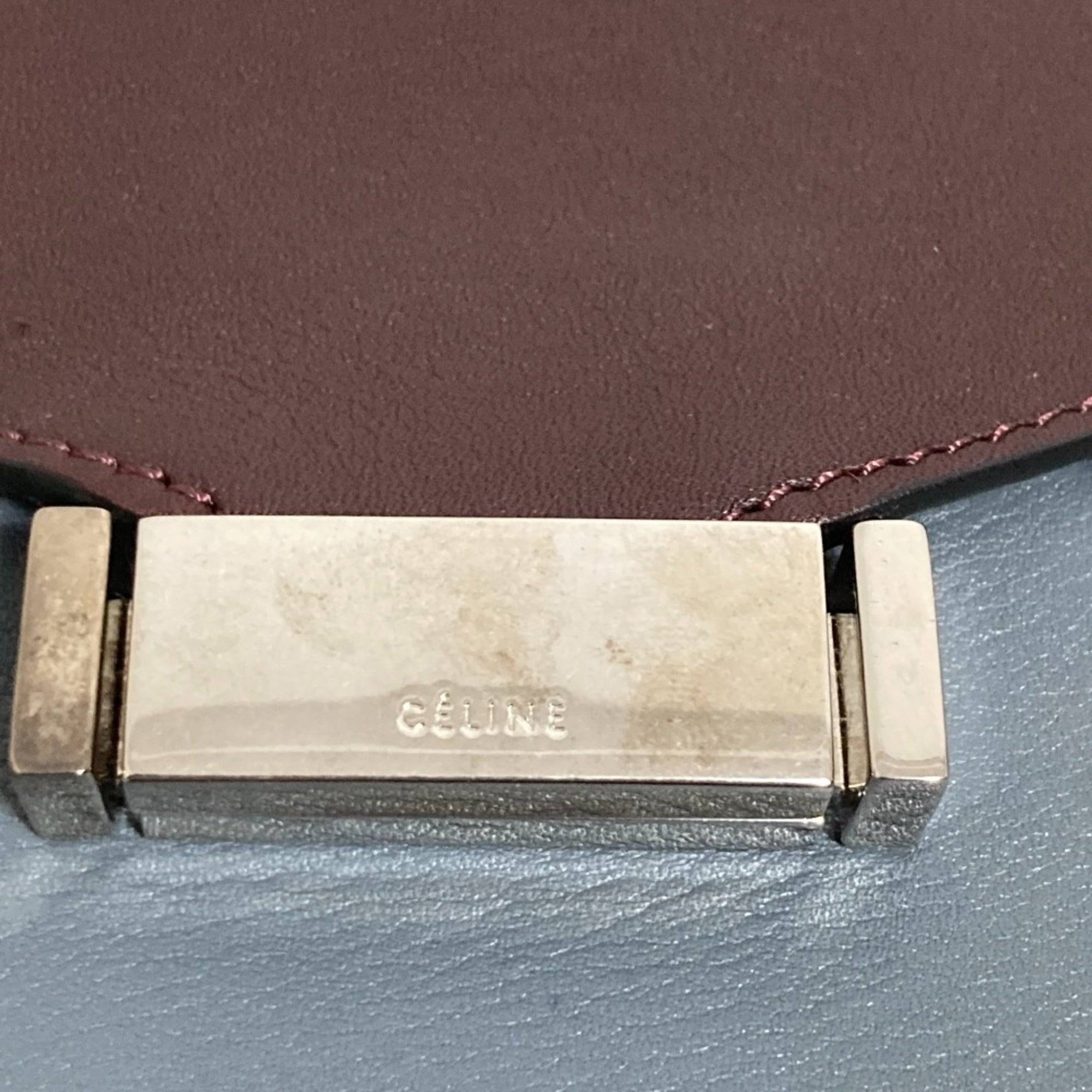 CELINE Diamond Shoulder Bag in Burgundy, Yellow, and Gray. Women's. Luxs Pre-owned Brand — Like New