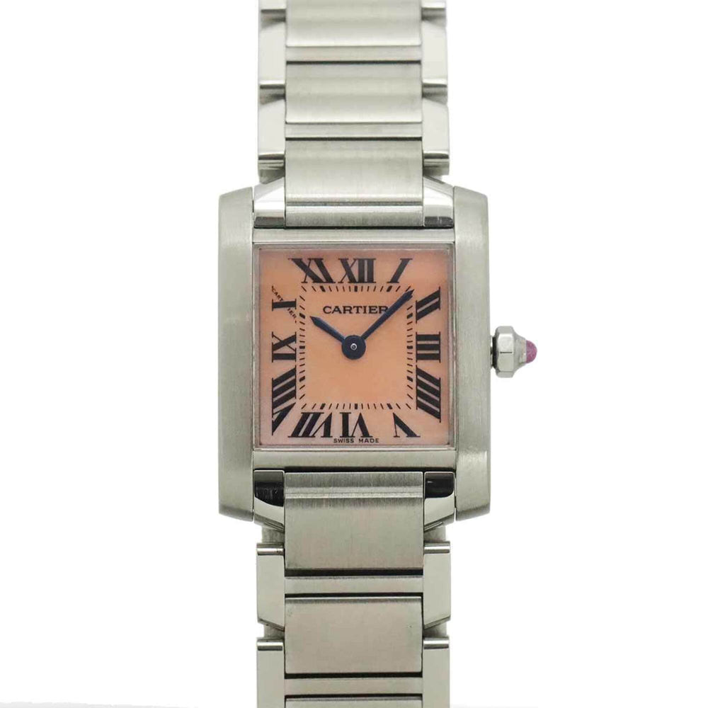 Cartier Tank Francaise SM W51028Q3 Women's Watch, Pink Shell, Quartz Watch — Like New