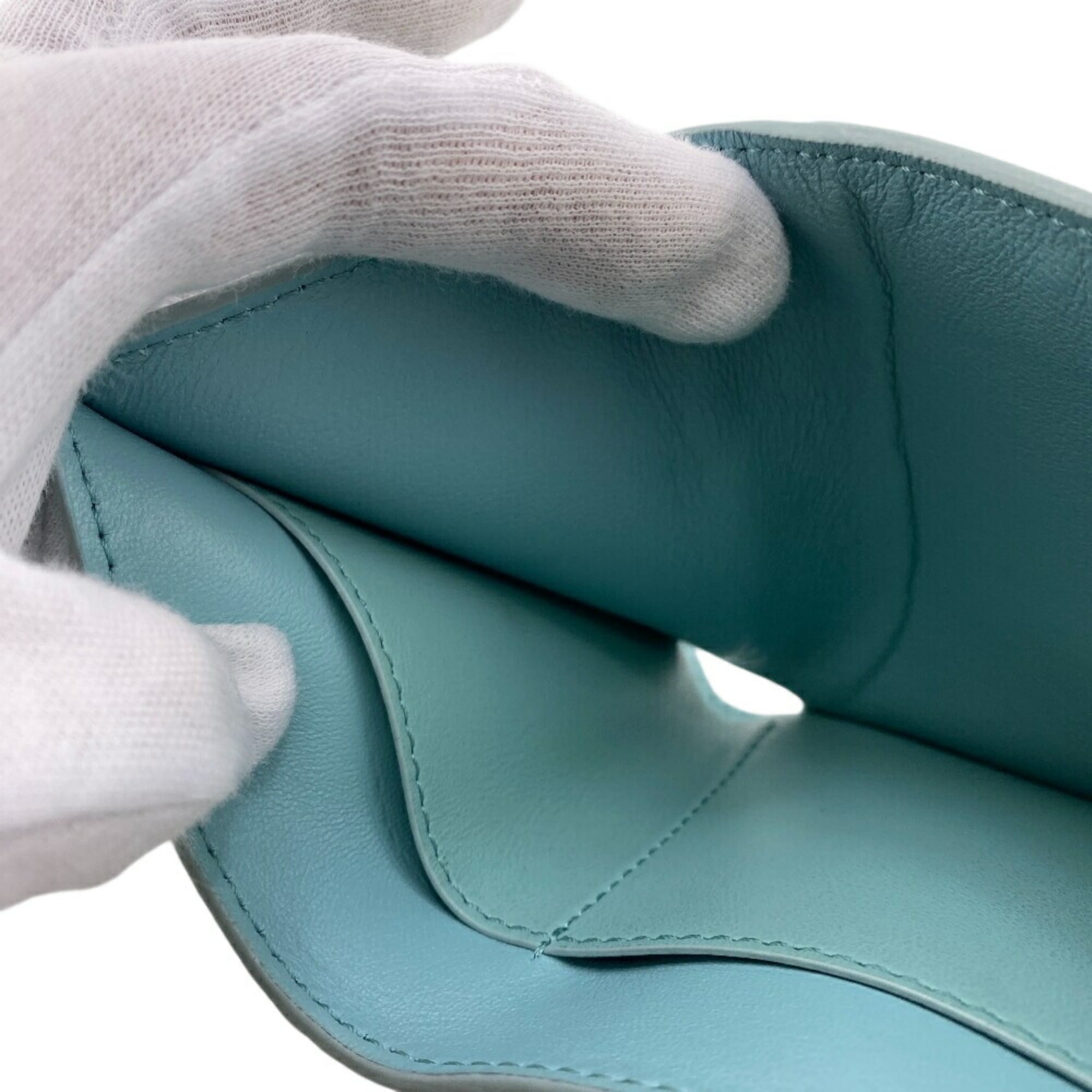 FENDI 8M0499 Selleria Peekaboo Micro L-Shaped Tri-Fold Wallet, Blue, Women's