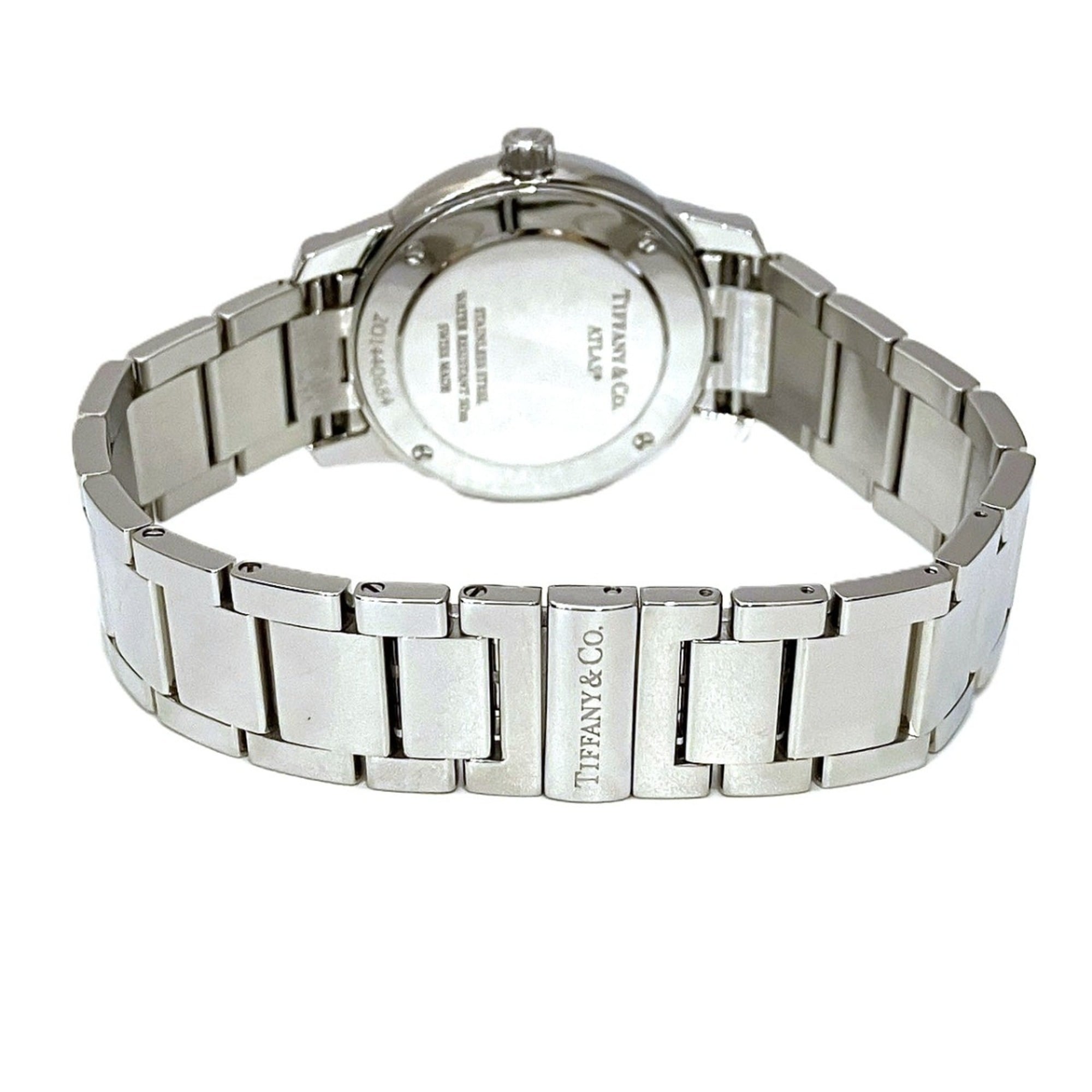 Tiffany & Co. Atlas 2-Hand Date Watch, Total Weight 58.8g, Stainless Steel, Quartz Movement, Blue Dial, 63452807 — Very Good