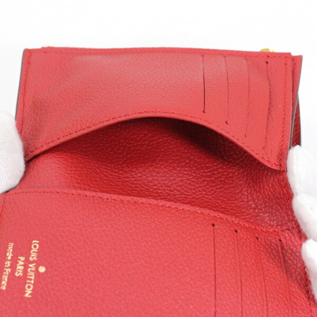 Louis Vuitton Women's Trifold Wallet, Portefeuille Pallas Compact, Monogram, Brown and Red, M67478, LOUIS VUITTON Wallet & Coin Purse, TK1780