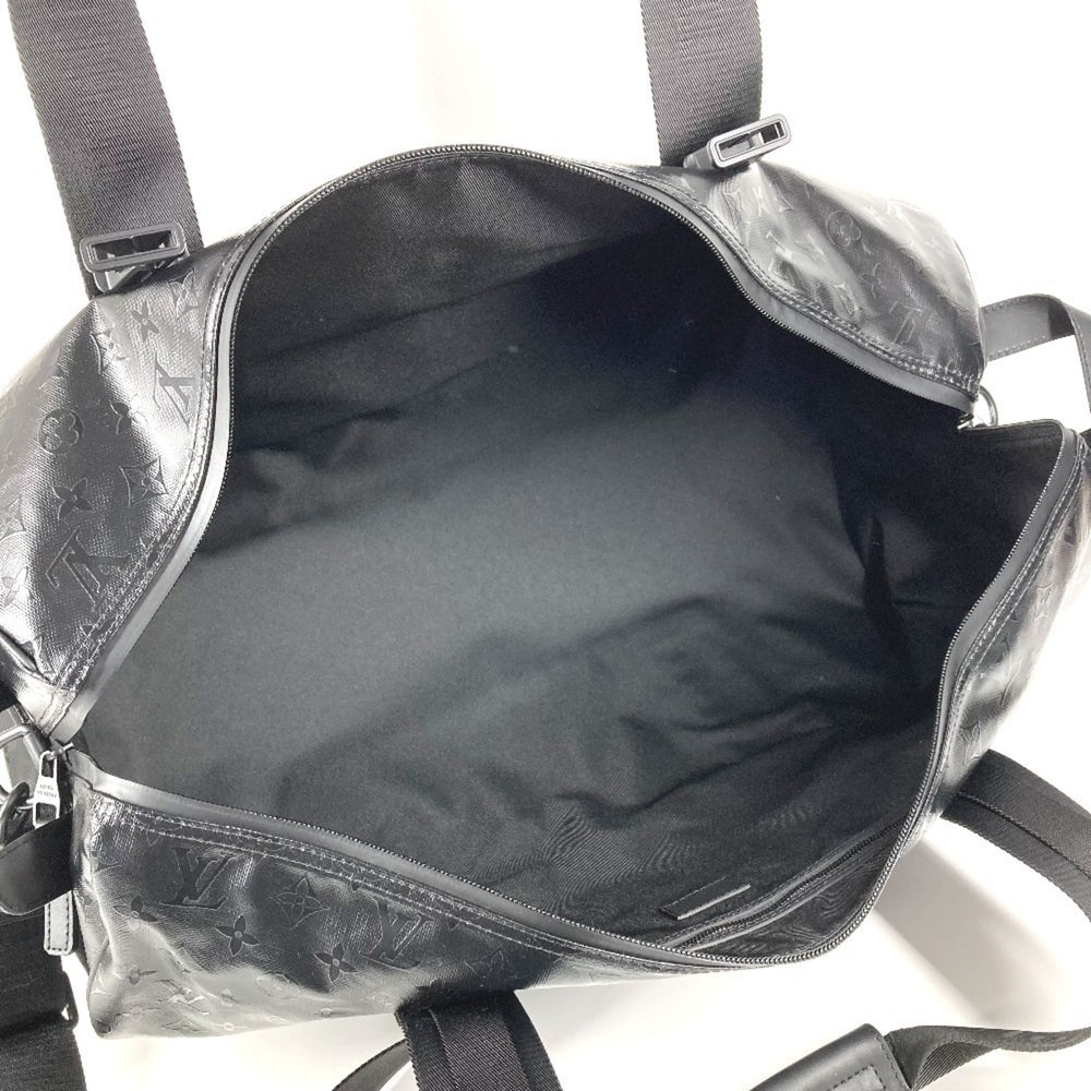 LOUIS VUITTON M23786 LV SKI Monogram Storm Keepall 55 Travel Bag, 2-Way Shoulder Bag/Boston Leather, Men's/Women's, Black, Like New — Like New