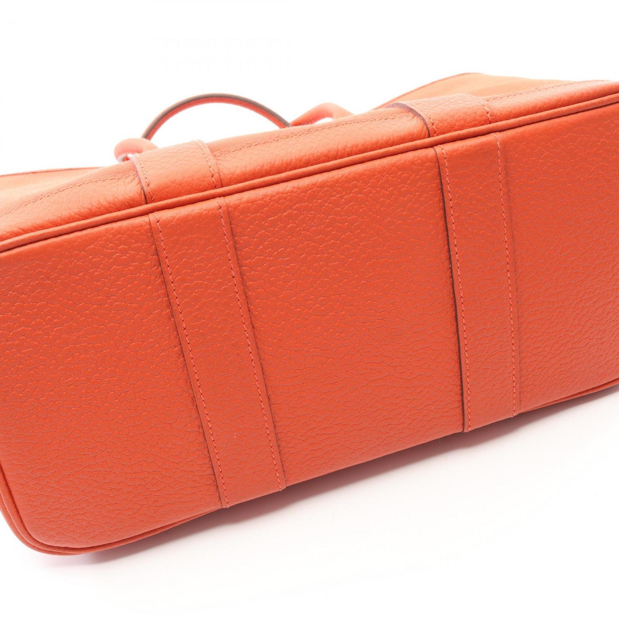 Hermes Hermès Garden Party TPM Tote Bag, Canvas and Leather, Toile Militaire Negonda, Women's, Orange